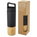 Torne 540 ml copper vacuum insulated stainless steel bottle with bamboo outer wall Black