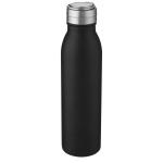 Harper 700 ml stainless steel water bottle with metal loop Black