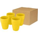 Staki 4-piece 280 ml stackable mug gift set Yellow