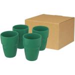 Staki 4-piece 280 ml stackable mug gift set Green