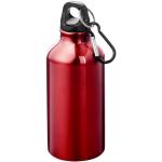 Oregon 400 ml RCS certified recycled aluminium water bottle with carabiner Red
