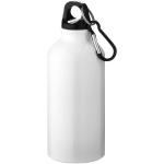 Oregon 400 ml RCS certified recycled aluminium water bottle with carabiner White