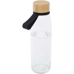 Porto 500 ml Glas-Flasche mit Silikongriff und Bambusdeckel Schwarz