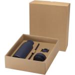 Illuminate 650 ml RCS recycled double wall stainless steel water bottle with 3-piece lid set Navy