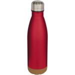 Cove 500 ml doppelwandige, vakuumisolierte Trinkflasche aus Edelstahl mit Korkdetails Rot