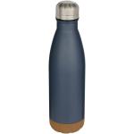 Cove 500 ml double wall vacuum insulated stainless steel water bottle with cork details Light blue/blue pusher