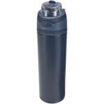 Theron 800 ml RCS recycled single wall stainless steel water bottle with dual function lid Navy