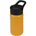 Knox 350 ml RCS recycled double wall stainless steel sport bottle with flip straw Yellow