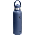 Hydro Flask Standard Mouth 621 ml insulated stainless steel water bottle with straw cap Corporate blue