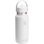 Hydro Flask Wide Mouth 946 ml insulated stainless steel water bottle with straw cap Black