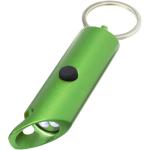 Flare RCS recycled aluminium IPX LED light and bottle opener with keychain Green