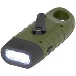 Helios recycled plastic solar dynamo flashlight with carabiner Olive