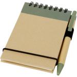 Zuse A7 recycled jotter notepad with pen Heather green