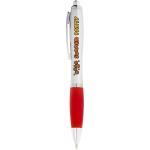 Nash ballpoint pen with silver barrel and coloured grip Silver/red