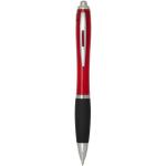 Nash RCS recycled plastic ballpoint pen with coloured barrel and black grip (black ink) Red