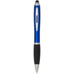 Nash RCS recycled plastic stylus ballpoint pen with coloured barrel and black grip (black ink) Dark blue