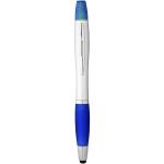 Nash Stylus Kugelschreiber und Marker (schwarze Mine), silber Silber, navy