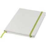 Spectrum A5 white notebook with coloured strap, white White, softgreen