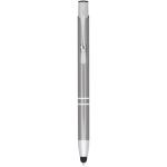 Moneta anodized aluminium click stylus ballpoint pen Silver grey