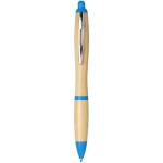 Nash Kugelschreiber aus Bambus Natur blau