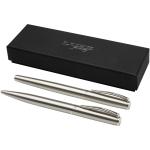 Didimis recycled stainless steel ballpoint and rollerball pen set Silver