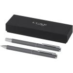 Lucetto recycled aluminium ballpoint and rollerball pen gift set Convoy grey