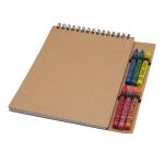 Doodle A5 spiral soft cover notebook and crayon set Nature