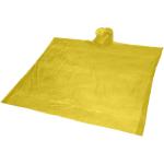 Mayan recycled plastic disposable rain poncho with storage pouch Yellow