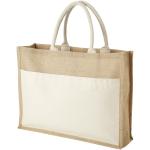 Mumbay cotton pocket jute tote bag 18L Nature