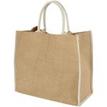 Harry coloured edge jute tote bag 25L, nature Nature,white