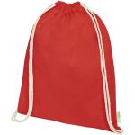 Orissa 100 g/m² GOTS organic cotton drawstring bag 5L Red