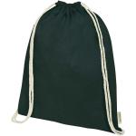 Orissa 100 g/m² GOTS organic cotton drawstring bag 5L Dark green