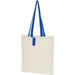 Nevada 100 g/m² cotton foldable tote bag 7L Nature/dark blue