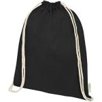 Orissa 140 g/m² GOTS organic cotton drawstring bag 5L Black