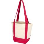 Sam 320 g/m² Mini-Tragetasche aus GRS recycelter Baumwolle, natur Natur,rot