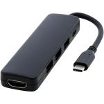 Loop RCS recycled plastic multimedia adapter USB 2.0-3.0 with HDMI port Black