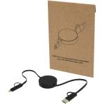 Citala 5-in-1 recycled plastic 90 cm retractable data sync and 40W fast charge cable 