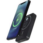 Acrab 5000 mAh 15W magnetic wireless power bank with 20W PD - made from recycled plastic Black