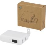 Acrux 10.000 mAh 35W tablet power bank with built in Type-C cable - made from recycled plastic White