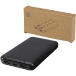 Adhil 10 W 10.000 mAh Powerbank aus recyceltem Kunststoff mit 2 integrierten Kabeln Schwarz