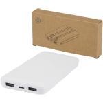 Adhil 10.000 mAh 10W recycled plastic power bank with 2 built-in cables White