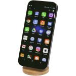 Alcor recycled plastic foldeable magnetic phone stand with bamboo details Black