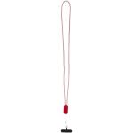 Anser recycled plastic smartphone lanyard with 27W 5-in-1 built-in cable Red