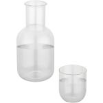 Amelie Set aus Glaskaraffe und Tasse, matt Transparent