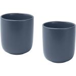 Male 200 ml ceramic cups with matt finish - set of 2 Light blue/blue pusher