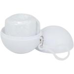 Fog poncho in round plastic container with carabiner White