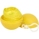 Fog poncho in round plastic container with carabiner Yellow
