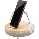 Prixton 4-in-1 10W Bluetooth® speaker with LED light and wireless charging base Timber