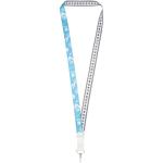 Isla 1-metre recycled PET sublimation lanyard with safety breakaway White