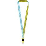 Isla 1 Meter RPET Sublimation Lanyard mit Sicherheitsverschluss Gelb/schwarz
